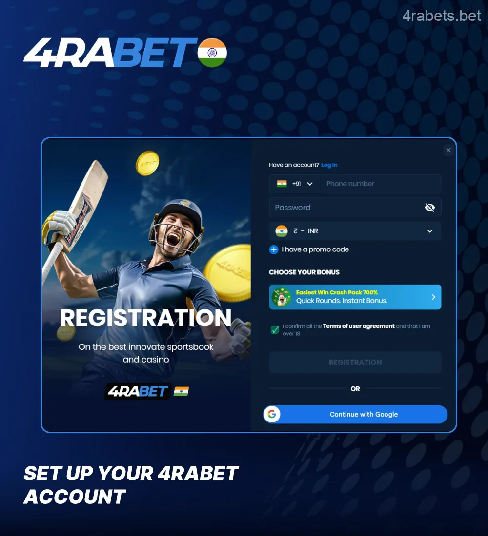 4rabet profile registration overview